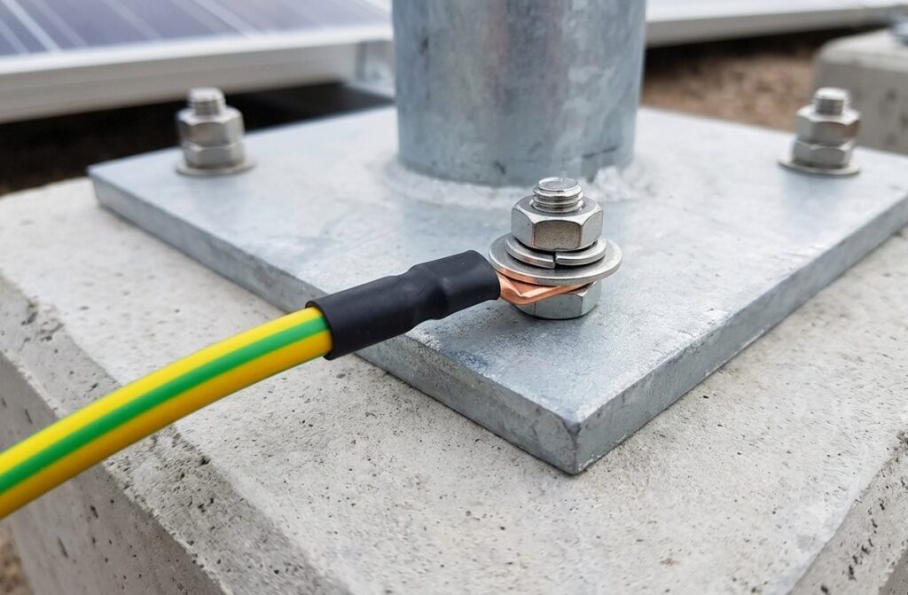 Earthing and lightning protection system installation diagram per IS 3043 and IS/IEC 62305